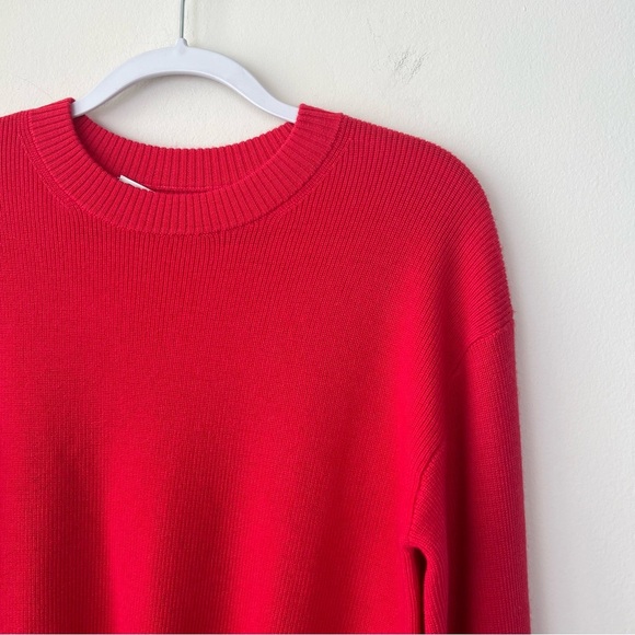 Trina Turk Merino Wool Chloe Ruffle Pullover Sweater Blouson Sleeve Bell Cuff - Picture 3 of 7